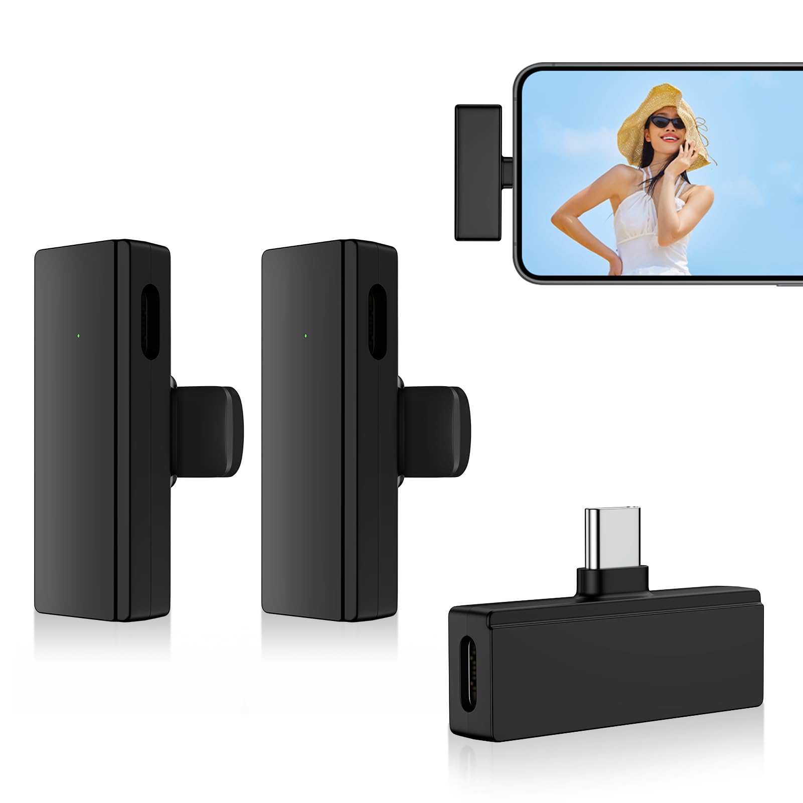 Amazon.com: Wireless Lavalier Microphone Mini Mic USB C for iPhone