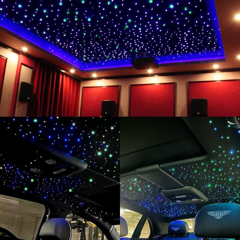 VASTFIRE Twinkle Starlight Lumière en Fibre Optique 32 W Moteur Double Port 1000 pièces 13,1 ft LED étoile Plafond Fibre Optique kit d'éclairage APP/contrôle sonore pour Voiture/Maison/fête