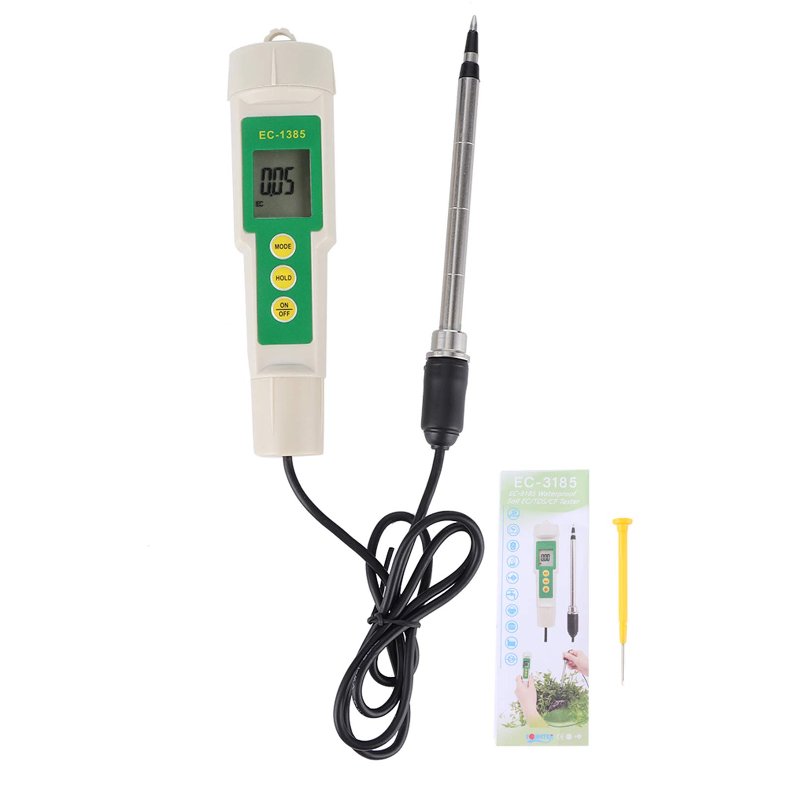 Yctze EC-3185 Suele Portátil EC // CF Medidor de Salinidad de Probador para Mediciones Agrícolas y Hortícolas Precisas