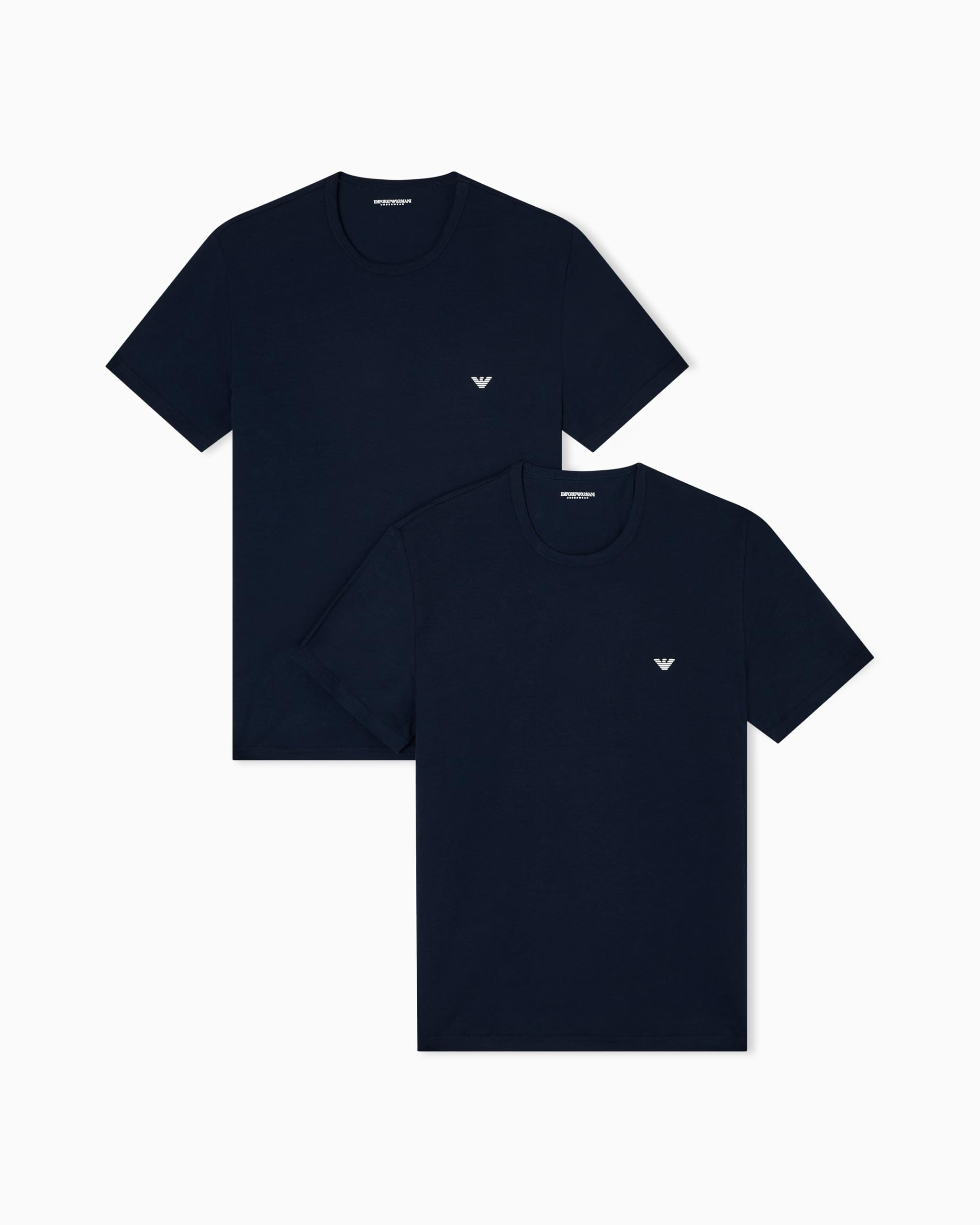 Emporio Armani Bodywear 2 Pack Stretch Cotton Crew Neck T-Shirts - Navy