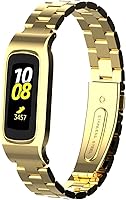 Vista 13 de Correa de reloj de metal compatible con Samsung Galaxy Fit2 SM-R220 de acero inoxidable con marco protector de caja de repuesto para Fit 2 SM-R220