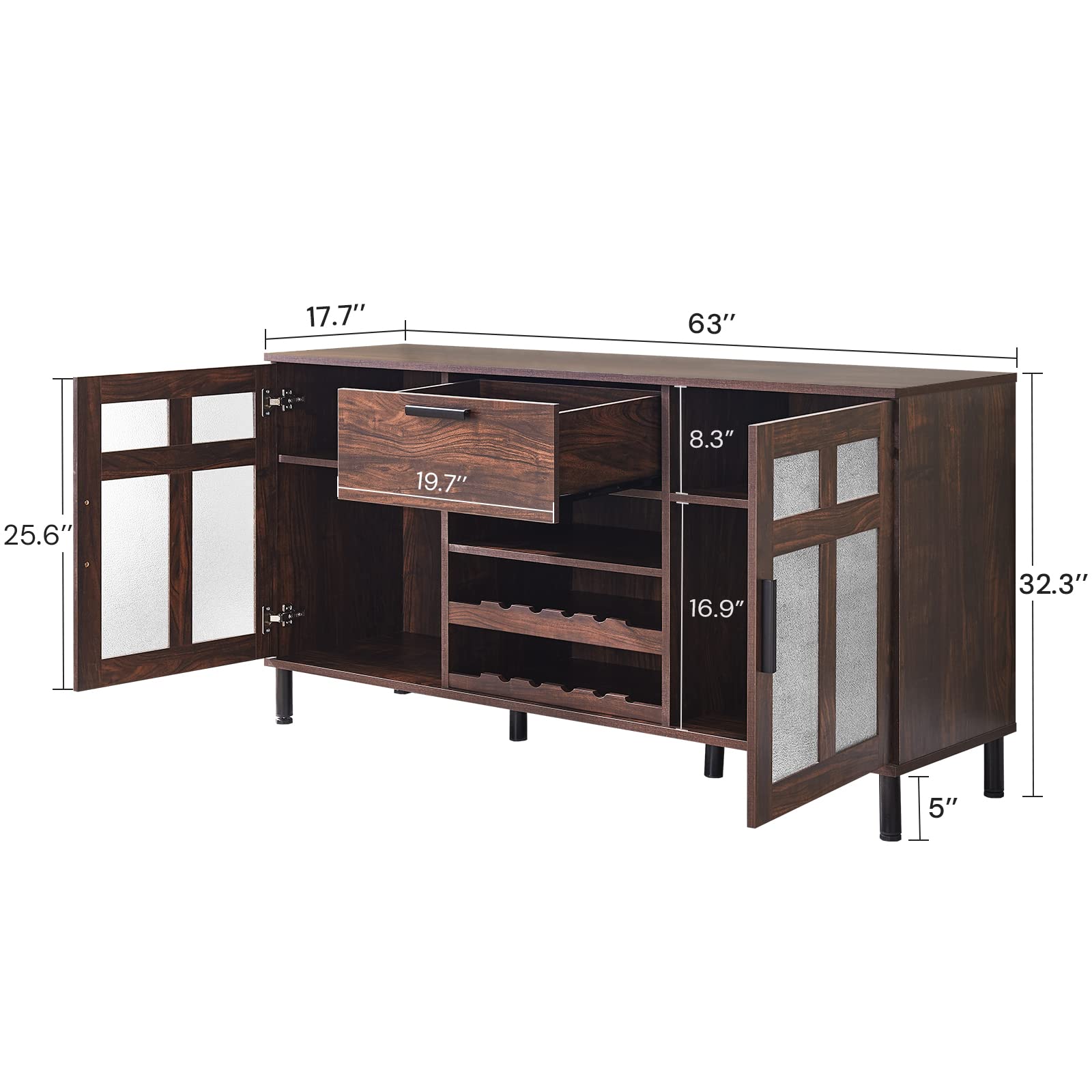 Modern Kitchen Sideboard Buffet Entertainment Center with Storage