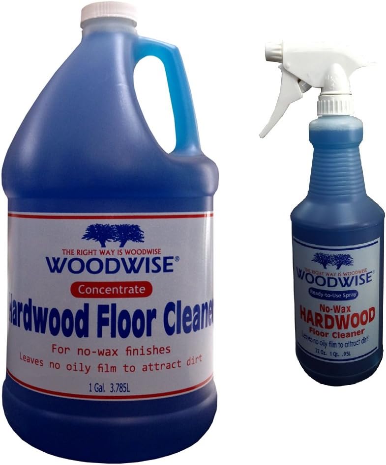 Woodwise No-Wax Hardwood Floor Cleaner Gallon Concentrate and Spray 32 fl oz