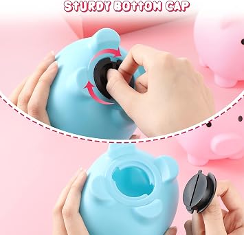 H&W Piggy Bank, Plastic Coin Bank, Unbreakable Money Banks(Blue)