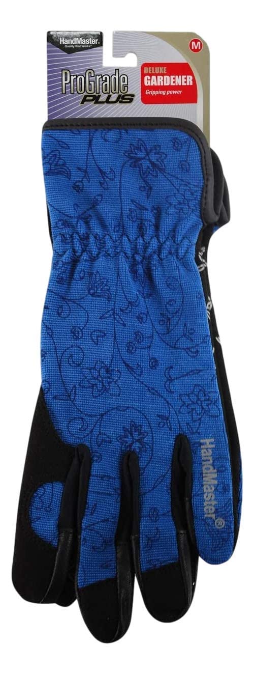 HandMaster Womens Deluxe Gardener Gloves (2 Pack, Medium, Blue) PGP60T