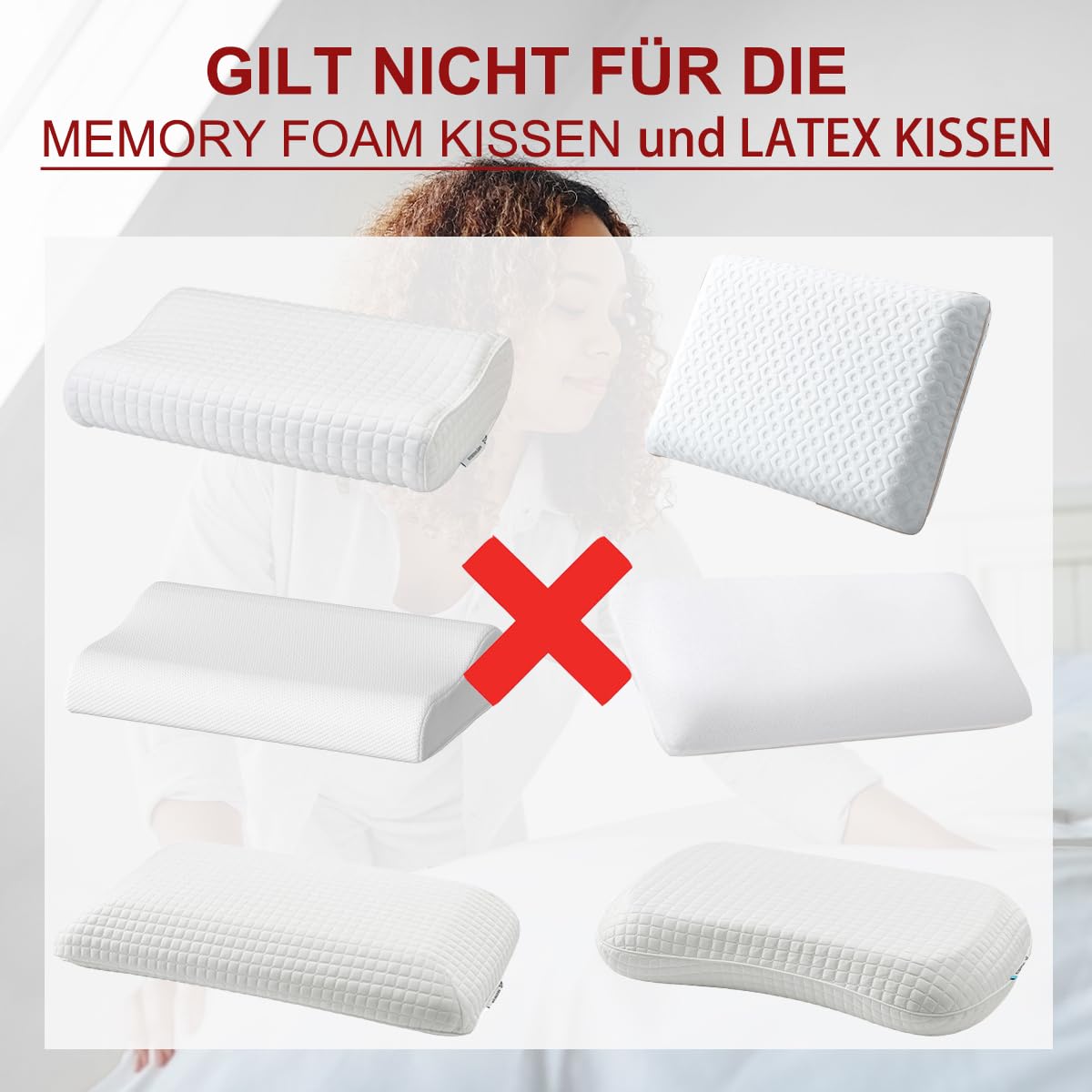 Soifox Kussensloop 40 x 60 cm, set van 2 stuks, grijs, hoofdkussensloop voor kussens 40 x 60 cm, 100% microvezel, resistent en hypoallergeen, met