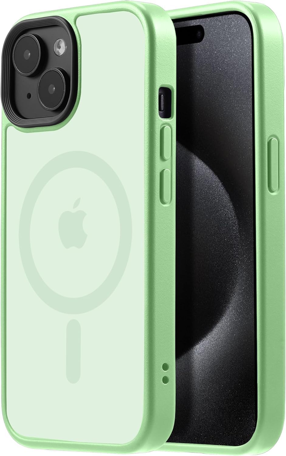 for iPhone 15 Phone Case Fits MagSafe 10FT Drop Resistant Matte Skin Feeling Back Cover for iPhone 15 Case，Matcha Green