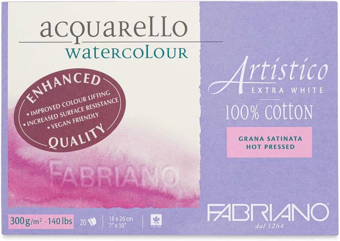 Fabriano Artistico Watercolor Block, 9 x 12, Extra White