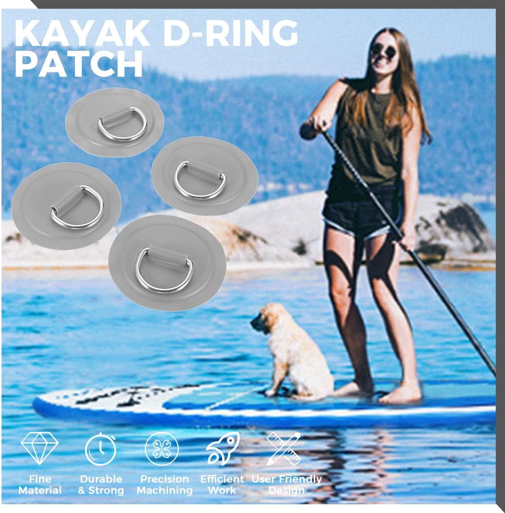Yetaha 12PCS D-Ring PVC Patch for Inflatable Boat Raft Dinghy Kayak Canoe Surfboard Stand Up Paddle Board