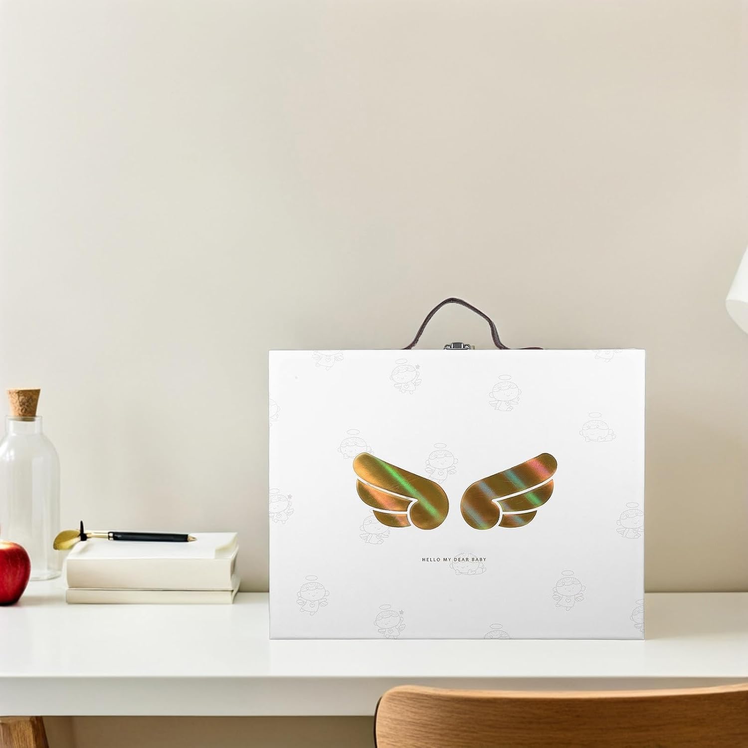 ibasenice Paperboard Suitcases Decorative Decor White Paper Present Box for Newborn Clothes with Elegant Appearance Protects Clothing for Home or Travel Use image 5