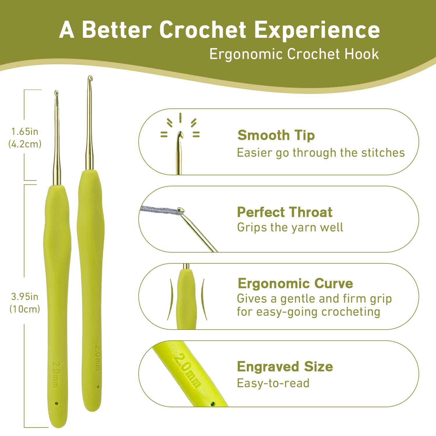 Ergonomic Crochet Hooks for Arthritis - YOJOB -2