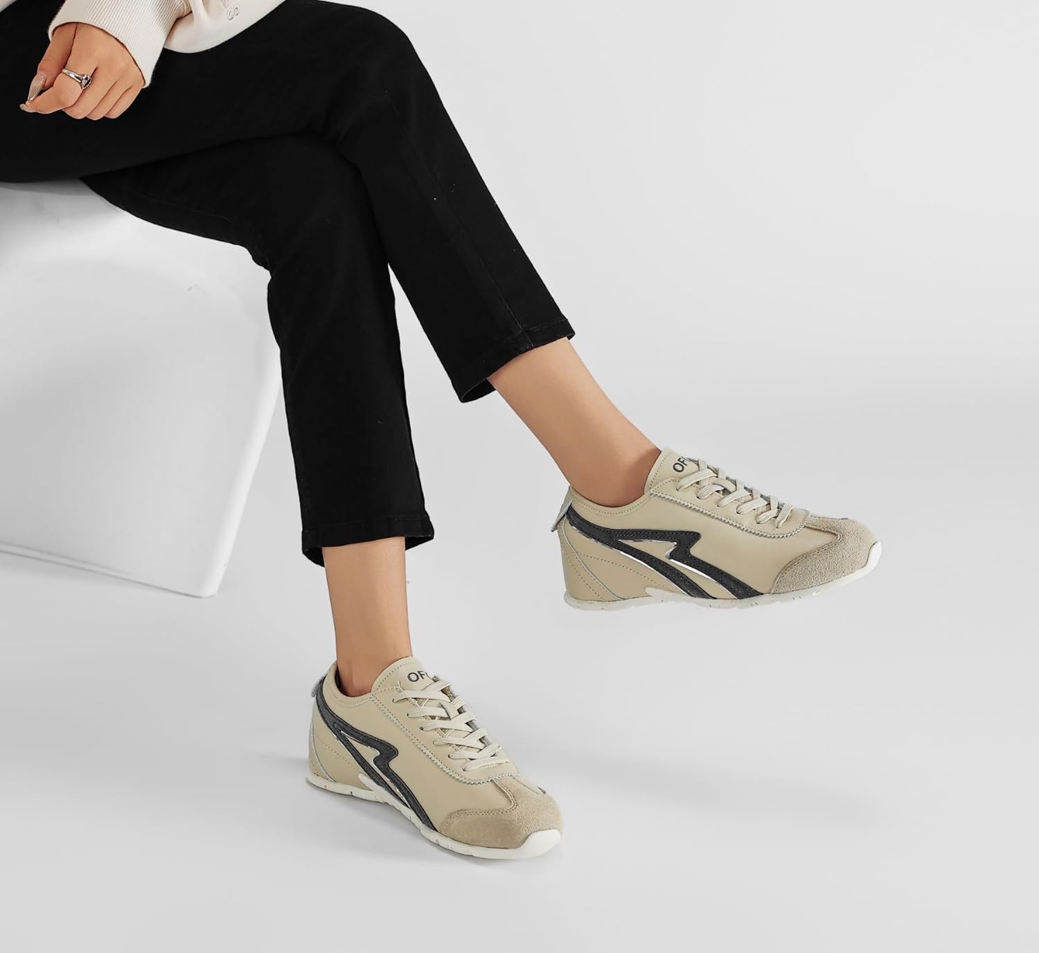 OFG Women's Retro Fashion Sneakers Thin Sole Casual Comfortable Walking Shoes Lightweight Tennis Trainers for Running Gym Workout - Image 6