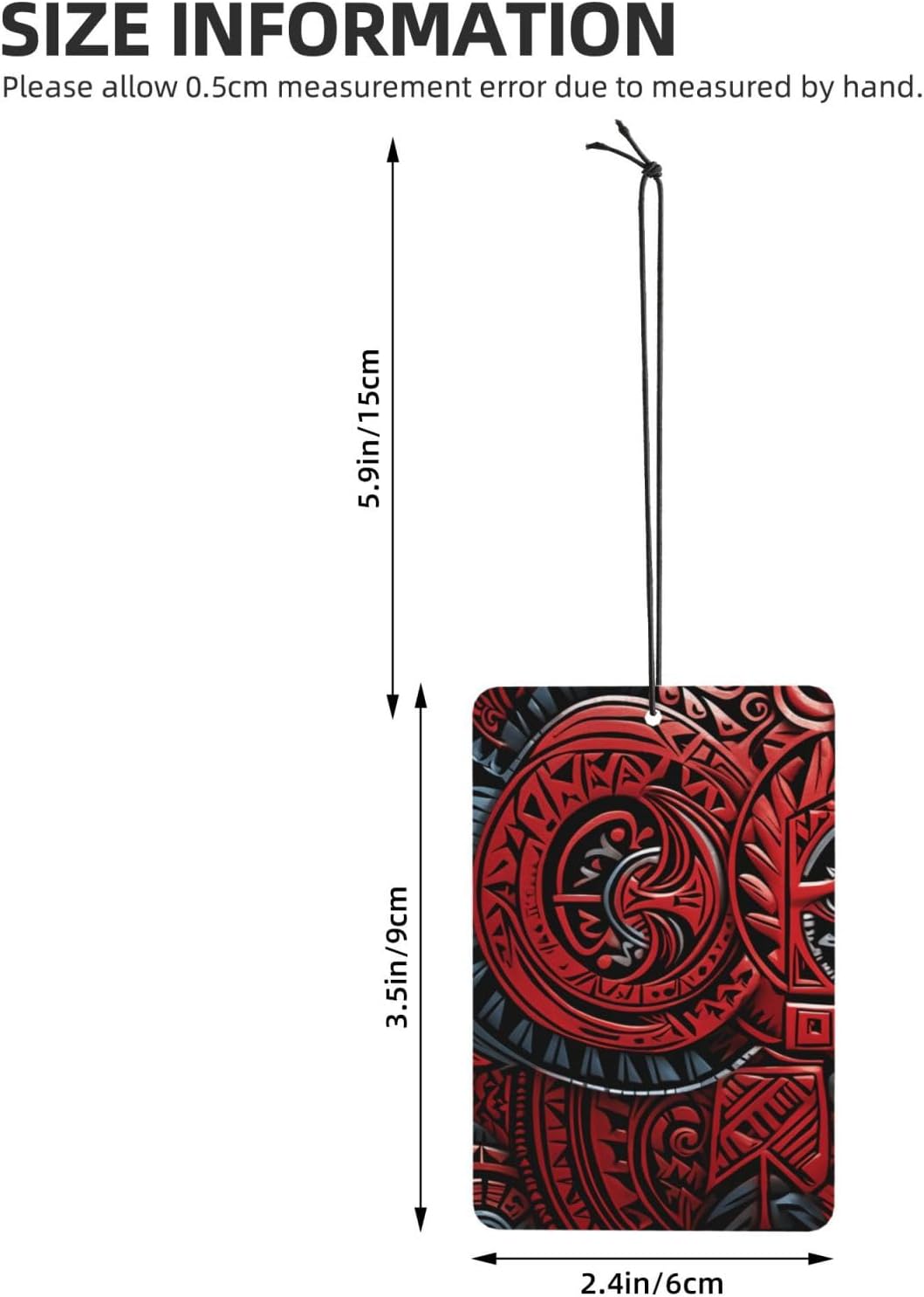 Red tribal pattern Car Air Fresheners Cards Set of 4 Pieces, Long-Lasting Auto Aromatherapy Tablets Gifts Car Rearview Mirror Pendant Hanging Scented Cards for Wardrobe Bathroom image 4