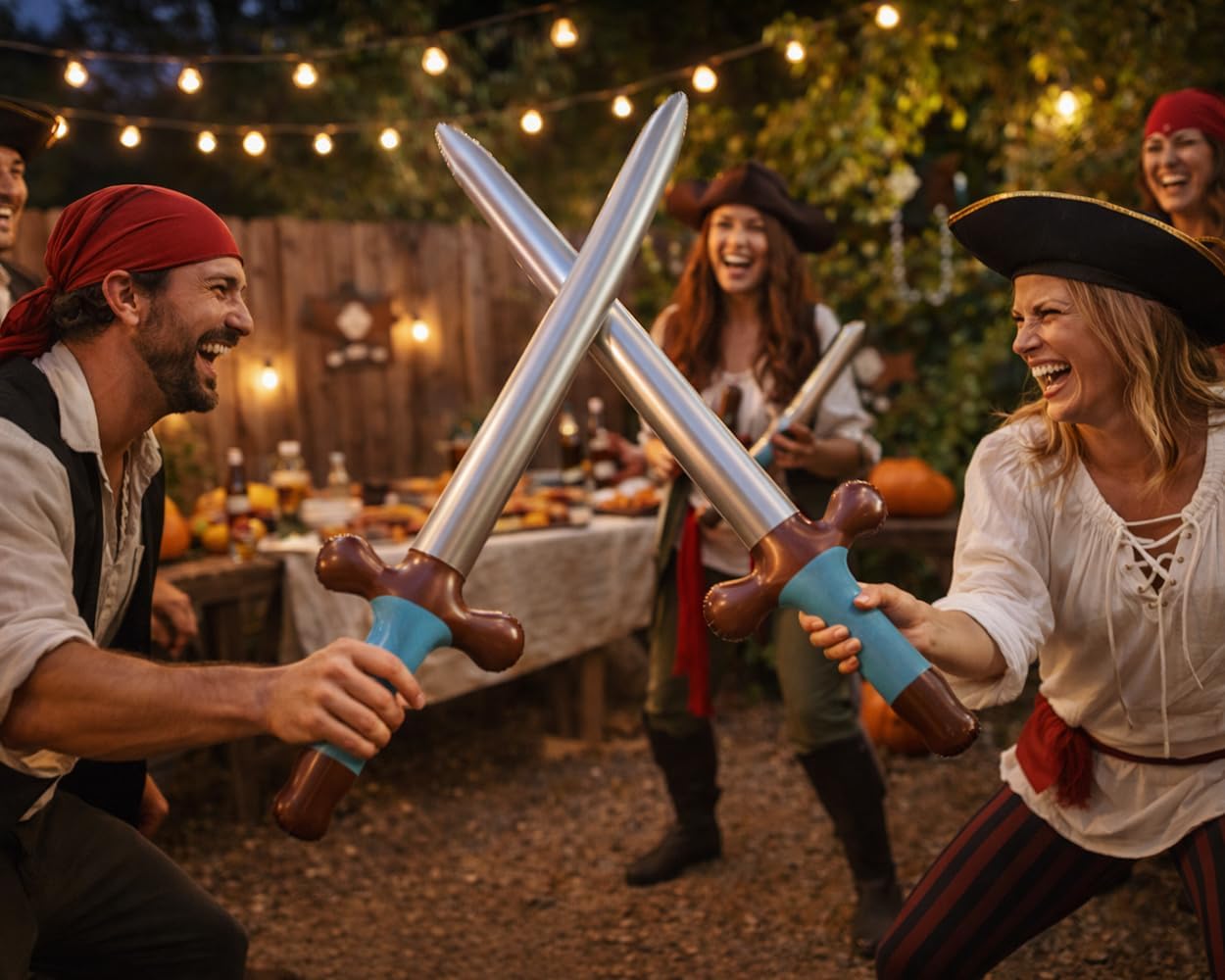 DS. DISTINCTIVE STYLE 12 Pcs Inflatable Swords, 24 Inch Blow Up Swords Party Favors for Birthday Party Fantasy Cosplay, Halloween Costume Cosplay Props Stage Performance