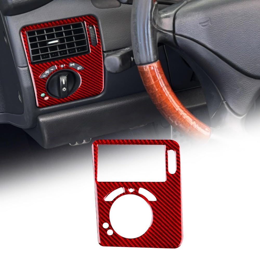 Giopsq A Carbon Fibre Steering Wheel Multifunction Button Frame For Mercedes-Benz Slk R170 1996-2003, Interior Decorative Sticker, Ccessories Gift/A