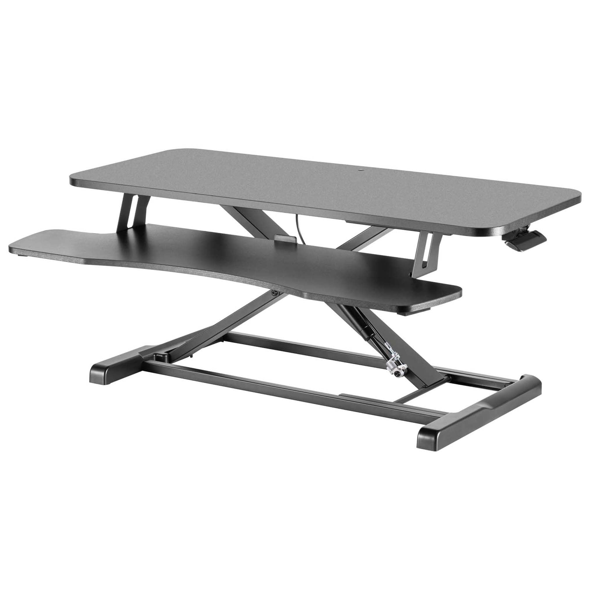 Wiltec Schreibtischaufsatz mit Tastaturablage 95x40cm höhenverstellbarer Steh-Sitz-Pult für Laptops