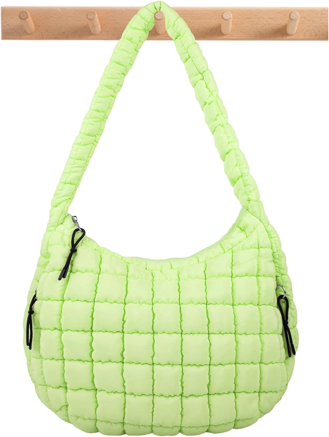 Quilted Puffer Tote Bag Puffy Crossbody Shoulder Bag with Zipper, Nylon Hobo Handbag Travel Carryall Bags for Women Girls
