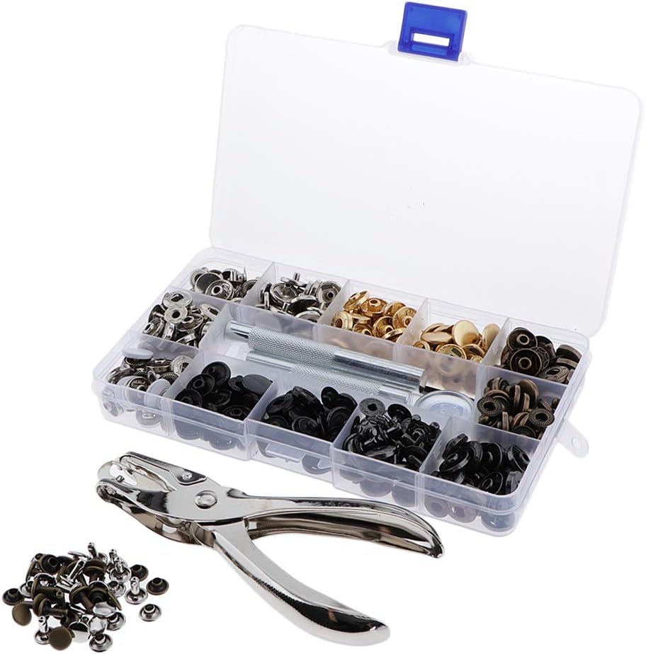 Luzhengyang 146 Sets Rivets Studs Fastening for DIY Leather Crafts, Rivets