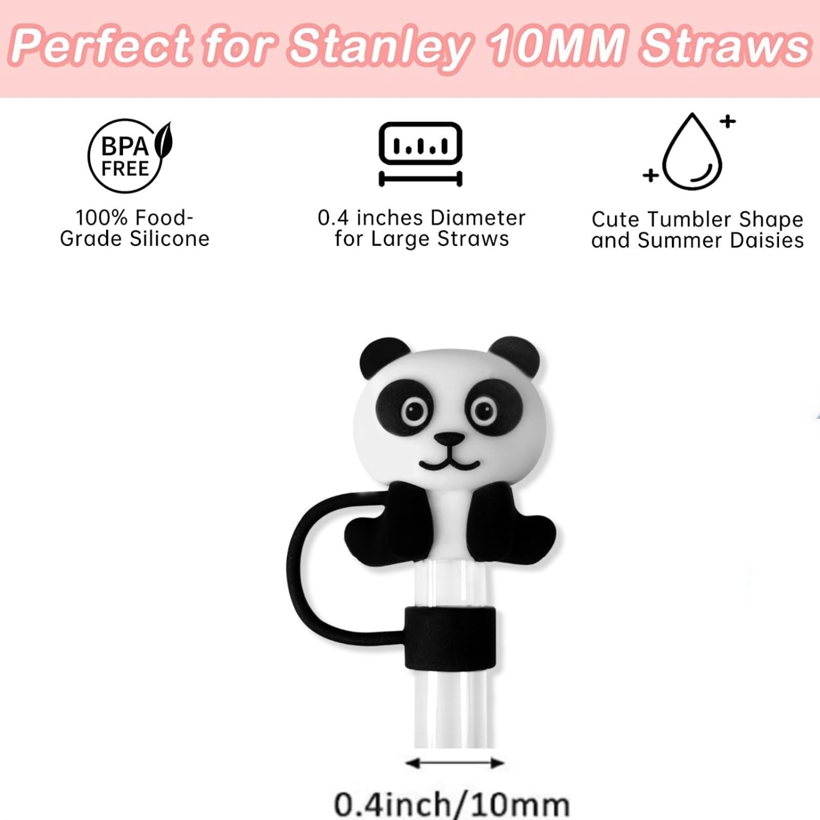 Cute Banana Silicone Straw Topper For Stanley Cups - Splash Proof Straw Cover Cap For 10mm Straws