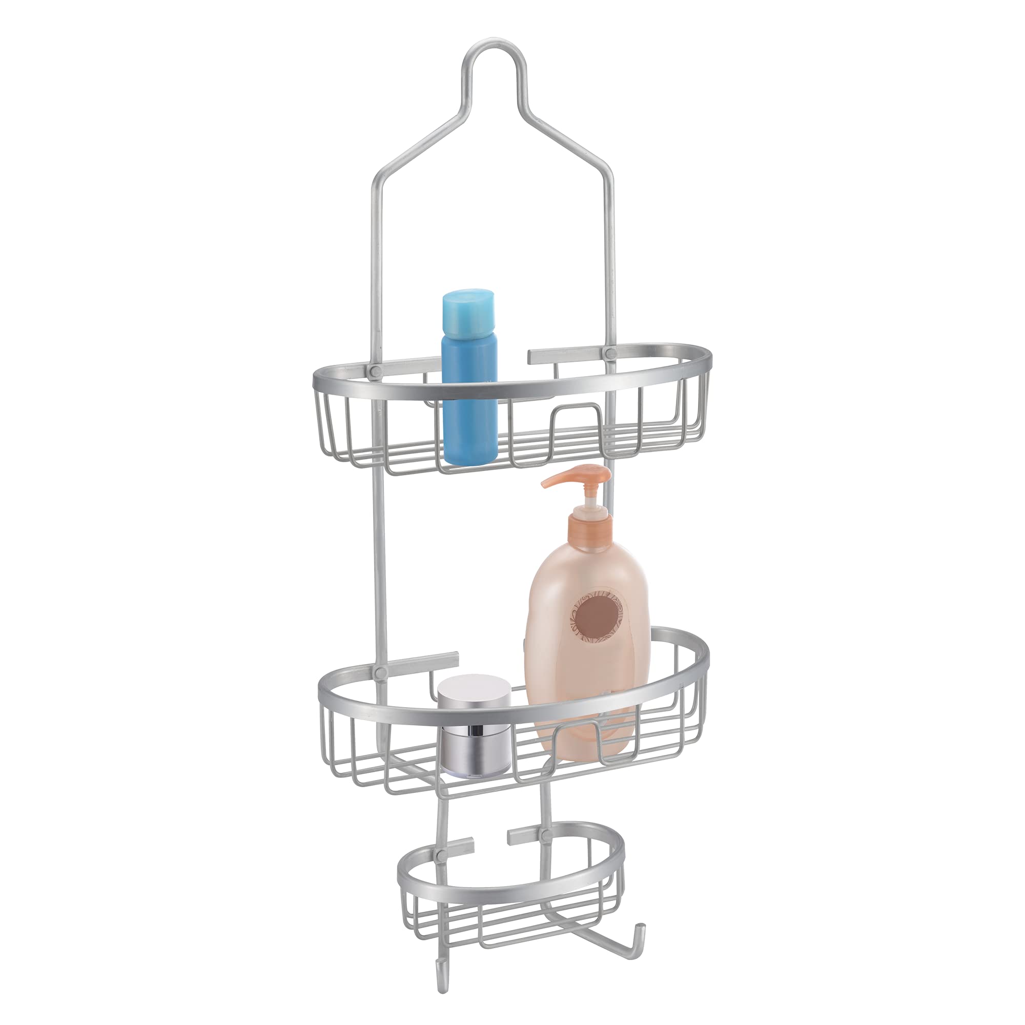 Blue Canyon Silver 2 Tier Hanging Shower Caddy & Soap Dish, No Drill Bathroom Shelf, Non-Rusting Storage Shelves, Shower Accessory For Bathroom Organisation Shelf, Shower Basket Organizer, Graphite