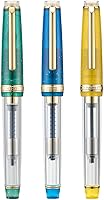 Vista 12 de 3 Jinhao 82 Pluma estilográfica transparente mixta color macaron acrílico punta media oro Trim con convertidor