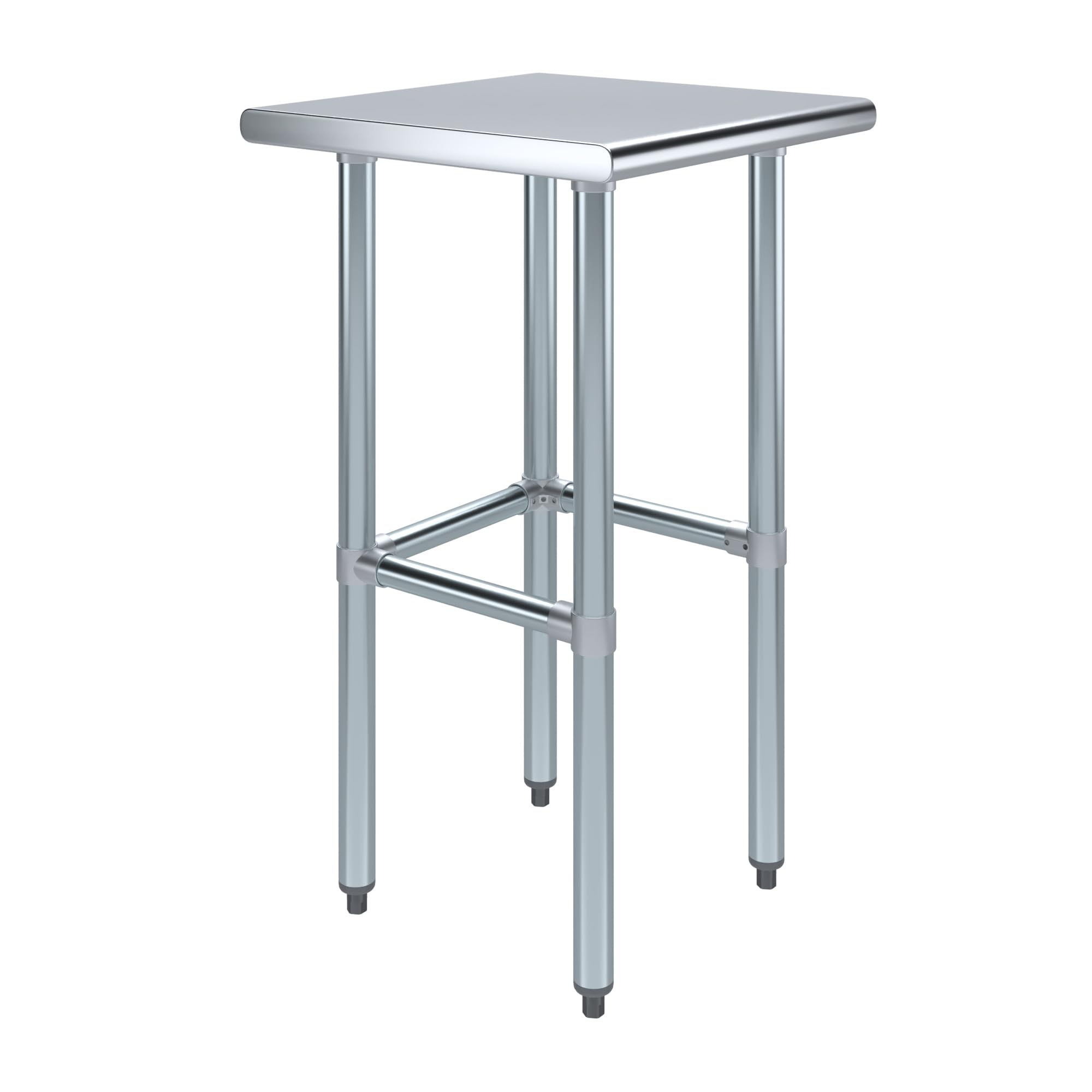 AmGood Stainless Steel Work Table | Metal Utility Table (Stainless Steel Table Open Base, 20" Long x 20" Deep)