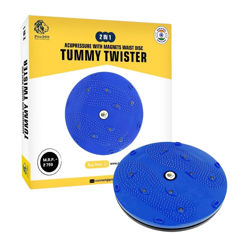 2 Side Waist Disc Twist Board | Acupressure | Magnets Reflexology | 140 Kg Capacity | 1 Year Brand Warranty | Slimming Abdominal 5 in 1 | Tummy Twister