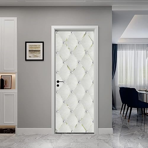 Pegatina 3D para puerta blanca con patrón de puerta, calcomanía impermeable para puerta, calcomanía extraíble para decoración del hogar, 30.3 x 78.7