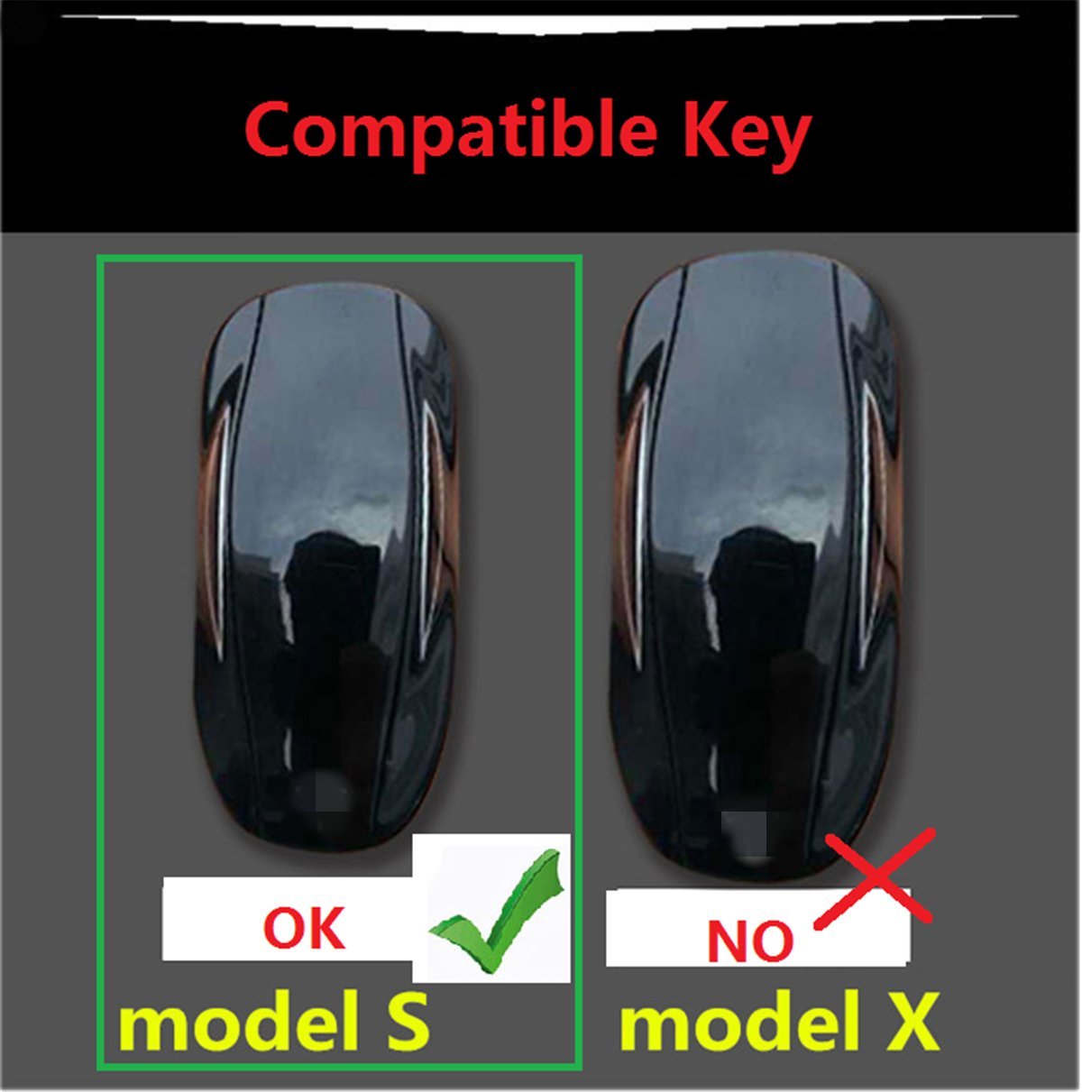 MissBlue Carbon Fiber Key Fob Cover For Tesla Car Remote Key, For Tesla Model S For Tesla Model 3 For Tesla Model Y Smart Car Key, Light Weight Glossy Finish Key Fob Protection Case - Red