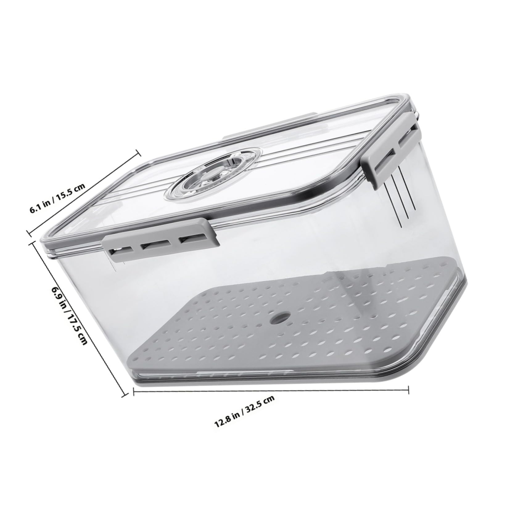 Frischebox mit Zeitaufzeichnung Dichtungsring Luftdichtes Gemüse Obstlagerbehälter für Kühlschrank Bpa frei Transparente Frischhaltedose mit Ablaufwanne und Großem