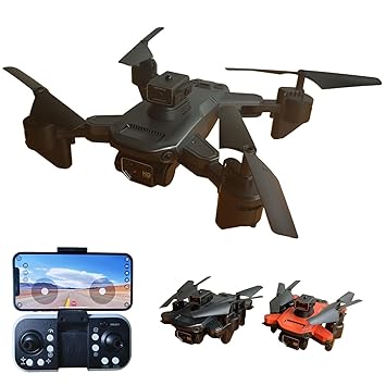 Elisian Foldable Mini Drone for Kids | Obstacle Avoidance Drone | 360 Degree Flip Functionality | Foldable Toy Drone with Dual Camera | 3 Speed Modes (D9, Grey)