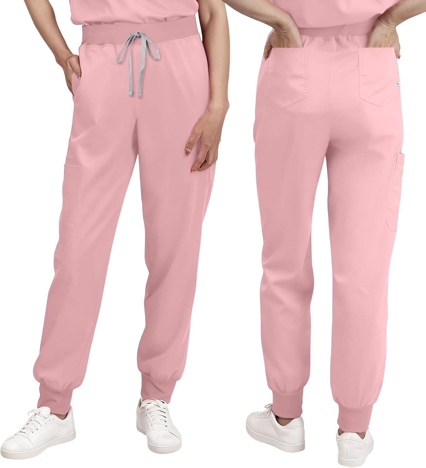 Medical Scrub Pants for Women, Jogger Pants with 6 Pockets, Soft Womens Scrubs Pant Drawstring Mid-Rise Cargo Pants - Image 2