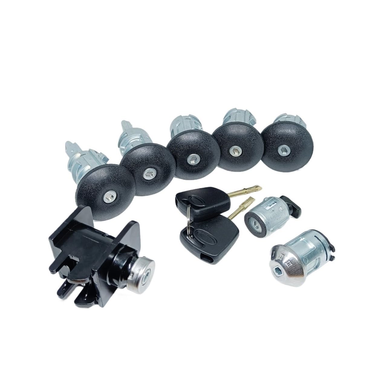 AL116 2T1AV22050AD JUEGO DE BLOQUEO COMPLETO INTERRUPTOR DE ENCENDIDO CERRADURA DE PUERTA IZQUIERDA DERECHA CERRADURA DE MALETERO Apto for FORD TRANSIT CONNECT 2002-2013 8PCS