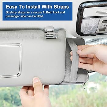 Sunvisor Organizers POSSBAY Universal Leather Car Sun Visor CD Holder Multifunctional Glasses Pen CD DVD Disk Card Car Sunglass Holder