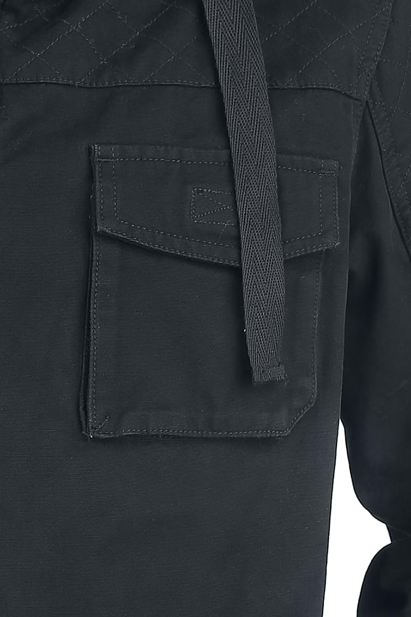 Black Premium by EMP Hombre Chaqueta de invierno negra