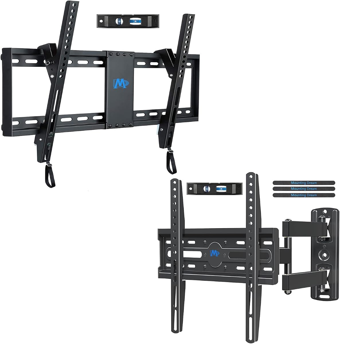 Montaje Dream MD2268-LK Tilt TV Wall Mount para televisores de 37-75 pulgadas, Tilt TV Mount y MD2377 TV Wall Mount Full Motion TV Mount para televisores de 26-55 pulgadas, VESA 600x400mm