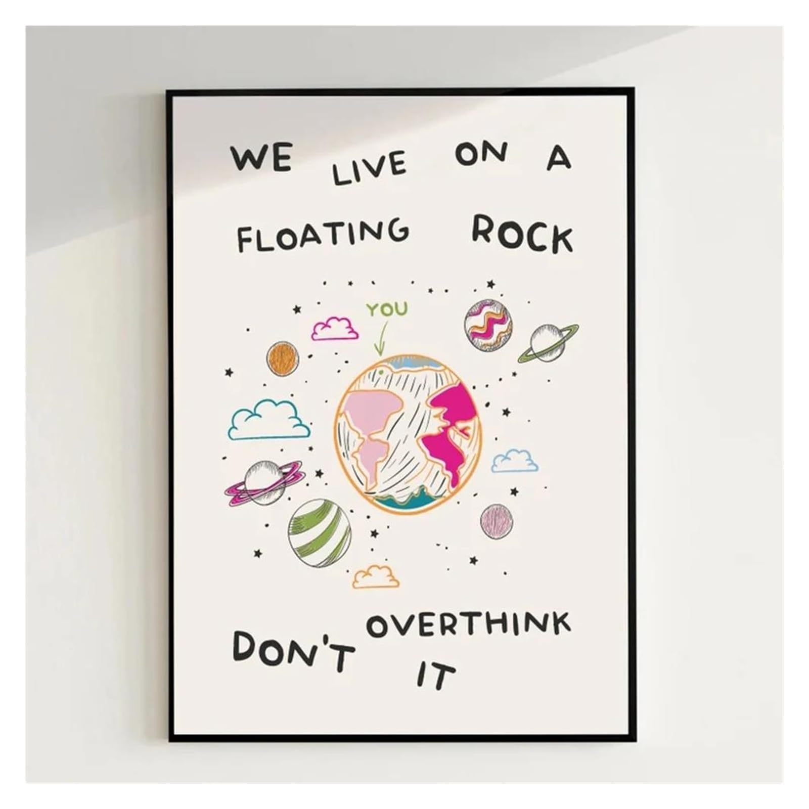 Affiche motivation rose girly moderne pour déco bureau ado