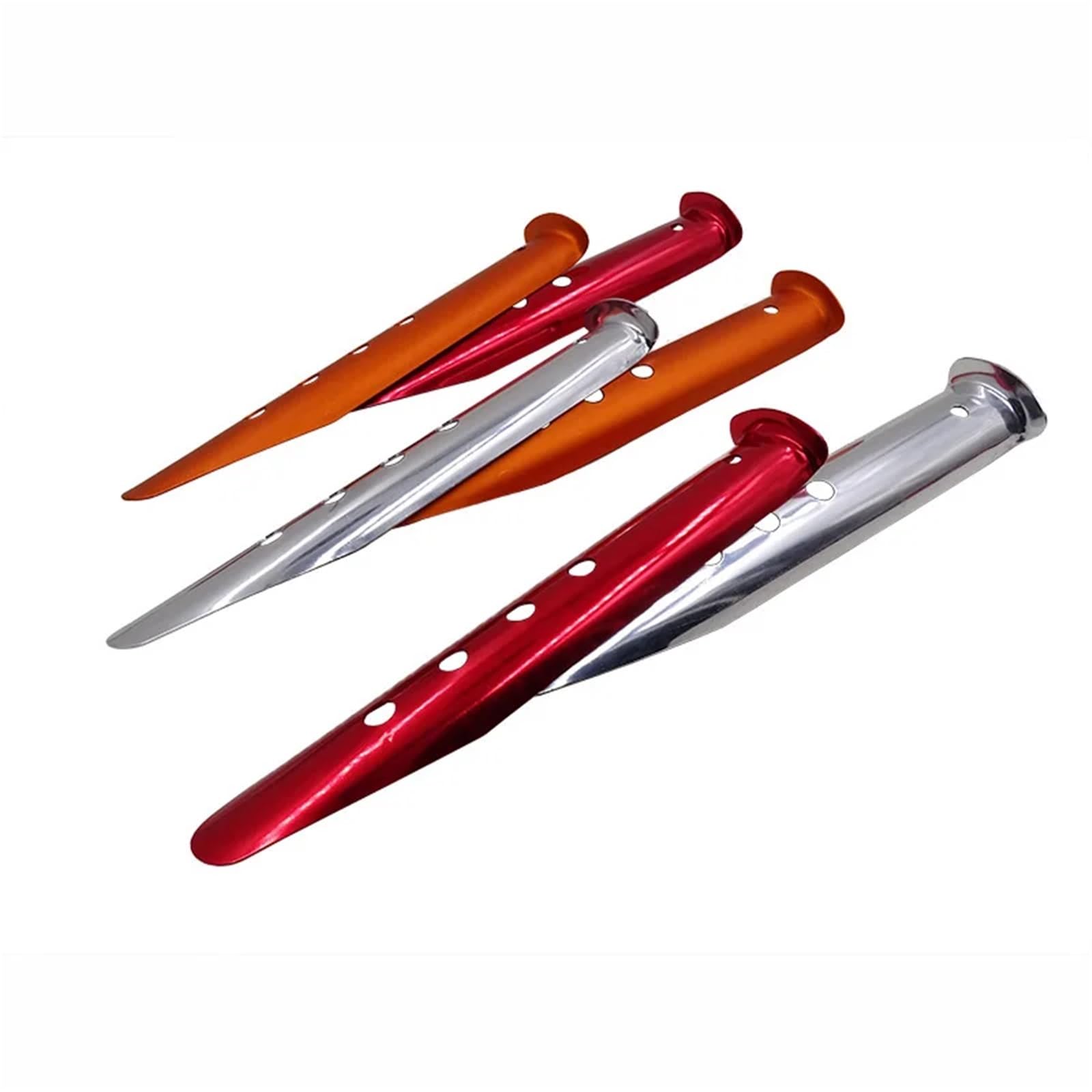 Metallische Bodennägel, 2 4 6 Stück Camping-Zelt-Heringe, U-förmige Heringe for Outdoor-Strand, Schnee, Sand, Aluminium-Zeltzubehör, 23 cm, Legierung, Sand-Erdnägel(Red,6pcs)