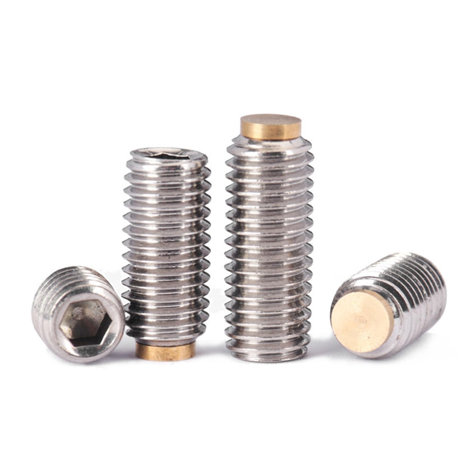10 Pz M5 304 Acciaio Inossidabile Ottone Punta Cane Punto Grub Convesso Bullone Senza Testa Vite A Esagono Incassato(40mm,M5x2.5x1.2-10pcs)