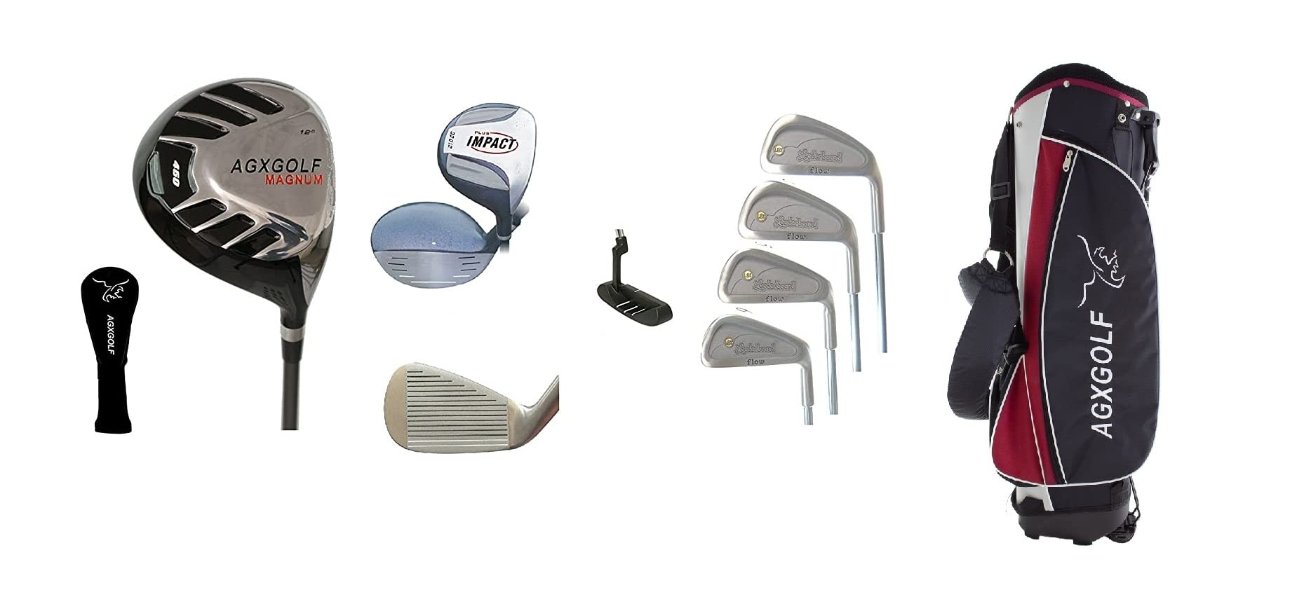 AGXGOLF Boys Right Hand Tour Eagle Combo Starter Golf Club Set w460cc Driver, Stand Bag & Free Putter; Tween or Teen Lengths, Built in The U.S.A.