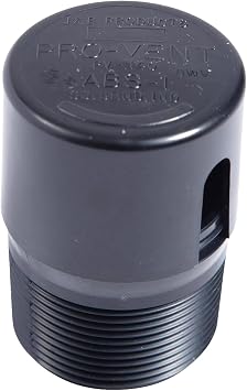 The 1-1/2" Male Threaded ProVent Venting Solution Air Admittance Valve AAV, RVs and Housing Applications Odor Prevention Valve for Plumbing and Drainage Systems Black