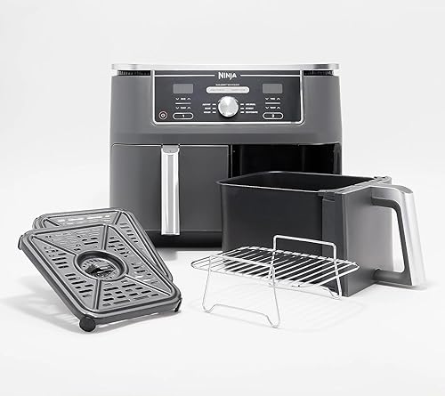 Miniatura 4 de Ninja DZ401 DZ402Q Foodi - Freidora de aire 6 en 1 de 2 cestas con tecnología DualZone, acabado inoxidable de capacidad de 10 cuartos de galón,