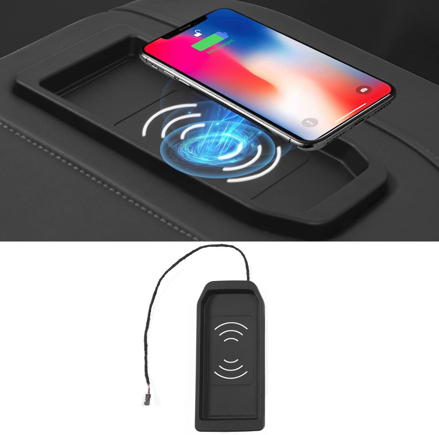 Xipoo Wireless Charger Compatible with Chevy Silverado GMC Sierra Wireless Charger Wireless Phone Charging Pad Replacement for 19-21 Chevy Silverado Accessories (Fit Full Console Upgraded, 2019-2021)