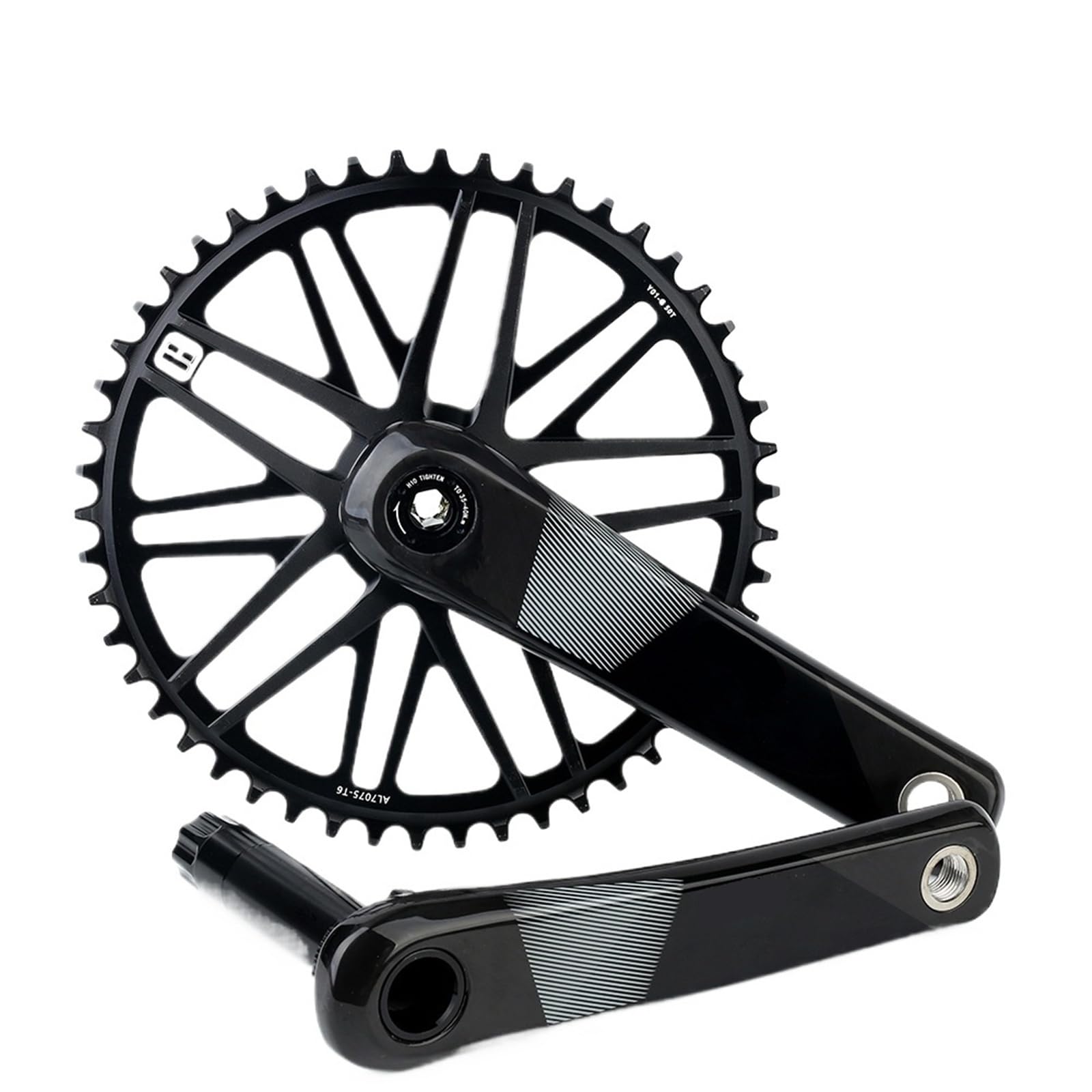 Compatible avec Le pédalier de vélo de Route en Fibre de Carbone RIRO 11/12 Vitesses, Fixation directe 170 mm, Plateaux et manivelles 50-34T, 53-39T et 46-52T / 635