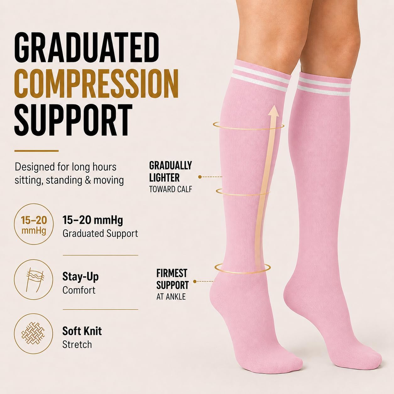 Aoliks Compression Socks for Women and Men 4 Pairs, Mild Support image 3