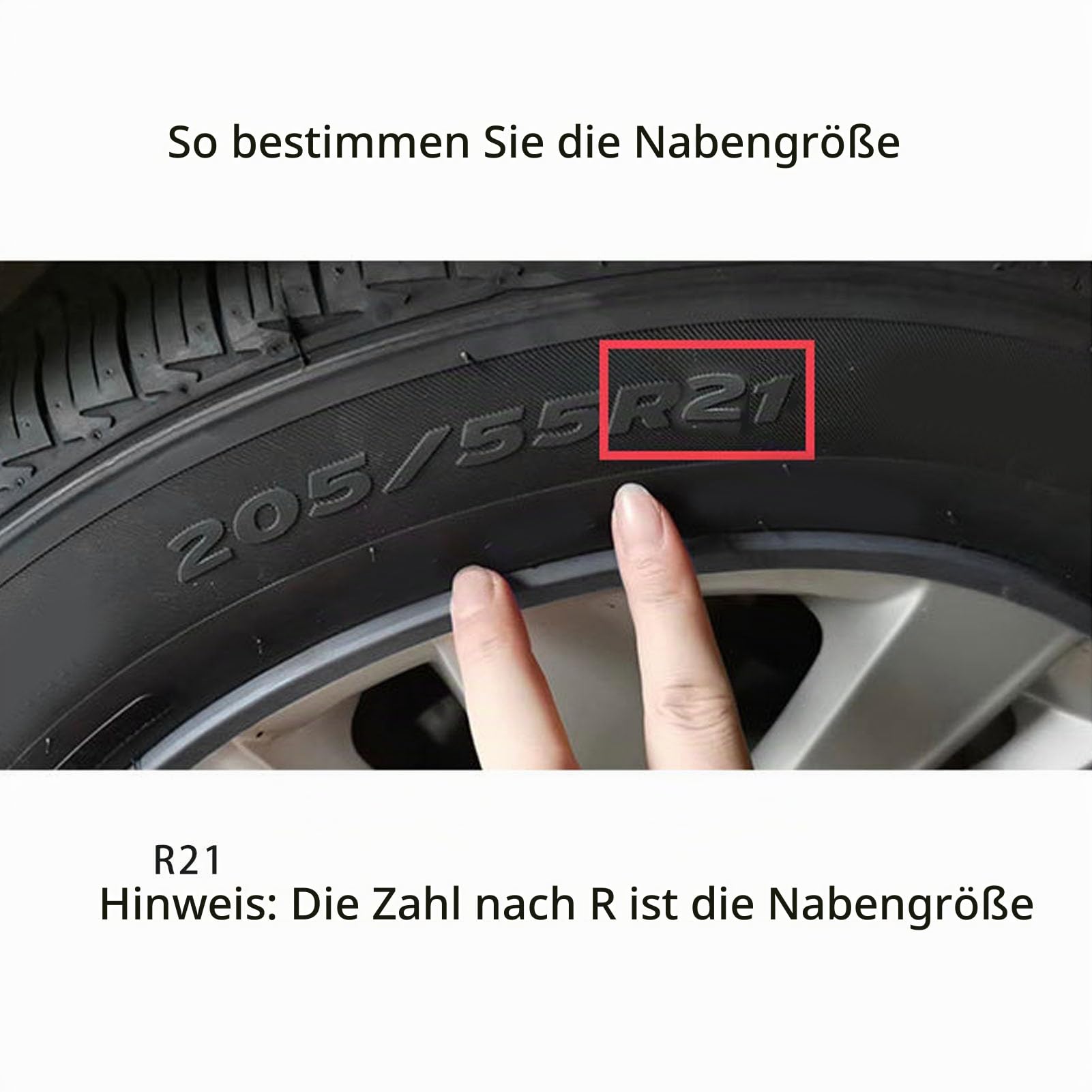 Radkantenschutz, 4 Stück, 21 Zoll, Felgenschutz, Selbstklebend, Kratzfest, Aluminiumlegierung, Felgenschutz, Silber