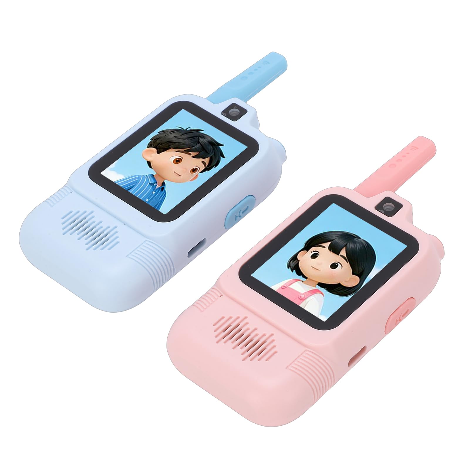 Gugxiom Talkies-Walkies Vidéo à Double Caméra pour Enfants, Talkies-Walkies Vidéo Longue Distance pour Enfants, Paquet de 2 Radios Bidirectionnelles Rechargeables avec Changeur de Voix