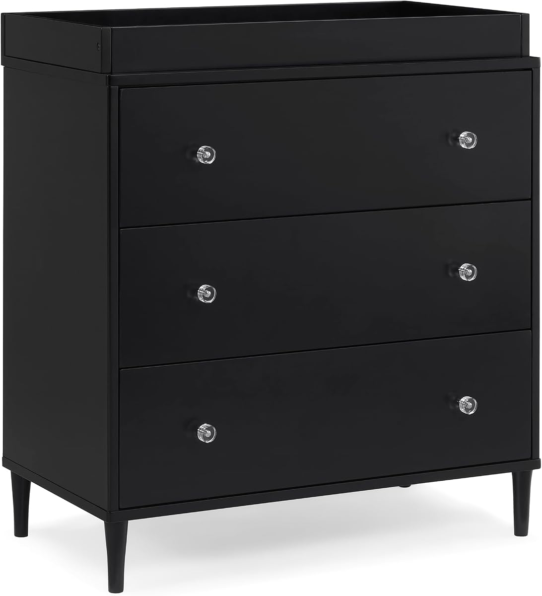 Delta Children Bowie 3 Drawer Dresser with Changing Top, Black Ebony