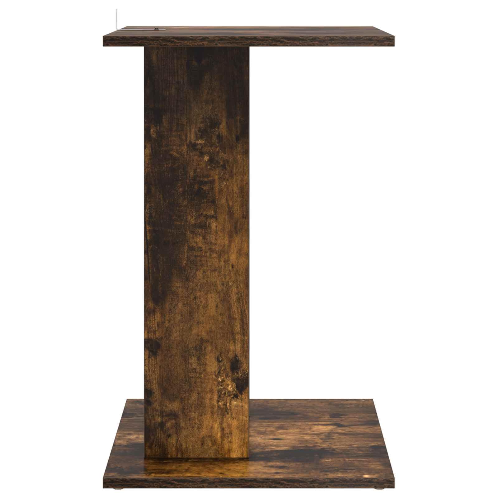 Mesa auxiliar de madera de roble ahumada, 45 x 40 x 62,5 cm, mesa de centro moderna con estante para salón, sofá, dormitorio, pasillo