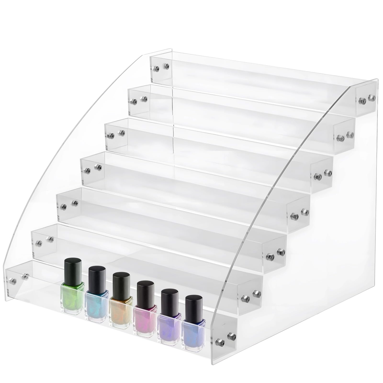 Packool Transparent Clear Paint Desktop Rack, 7 Layers Acrylic Paint Organizer, Craft Hobby Paint Storage Holder For 2 Oz Bottles